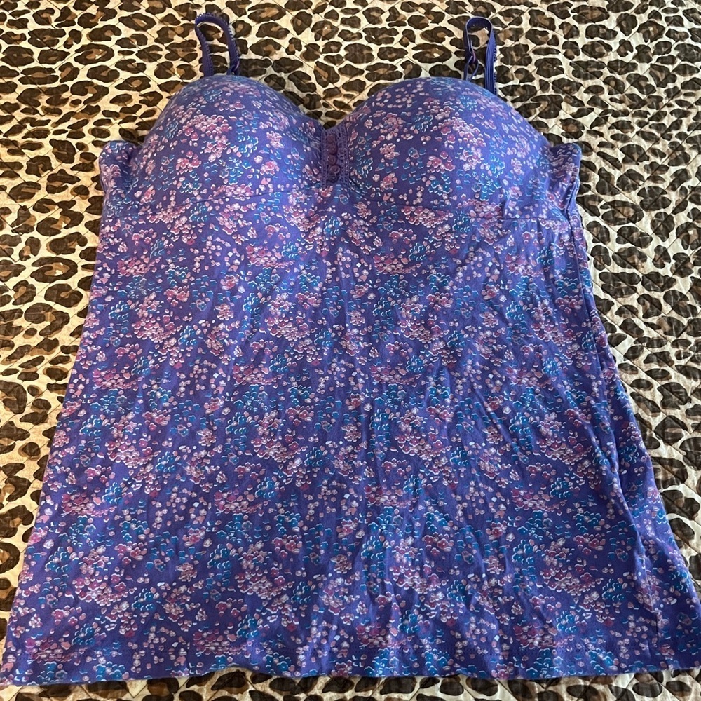 Floral Bustier spaghetti strap cami tank top - Picture 2 of 11